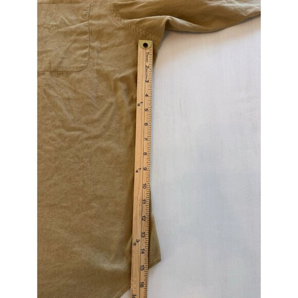 Vintage Polo Ralph Lauren Shirt Mens L 16.5 32/33 Tan 100% Cotton Warwick LS BD - Picture 7 of 14